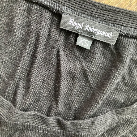 Royal Underground XS Ribbed Black Tank Top - Picture 5 of 10